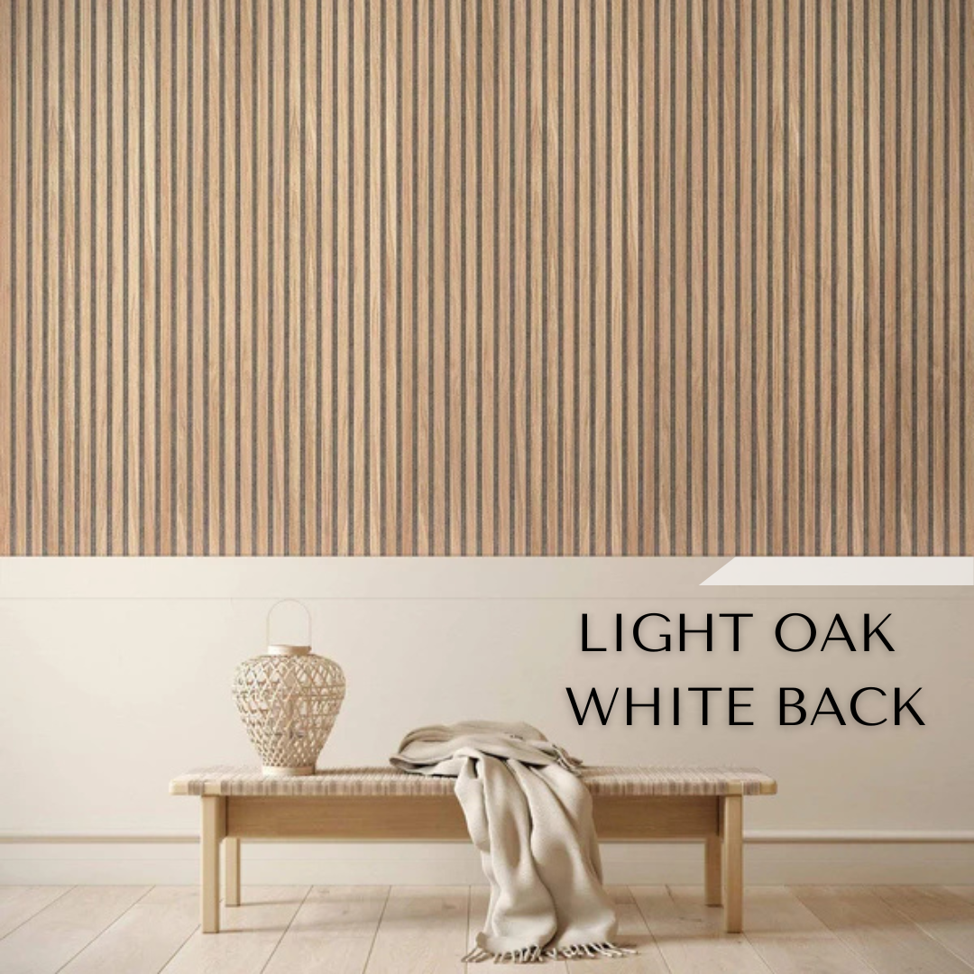 300cm x 60cm Acoustic Slatted Wall Panel (Multiple Colours)