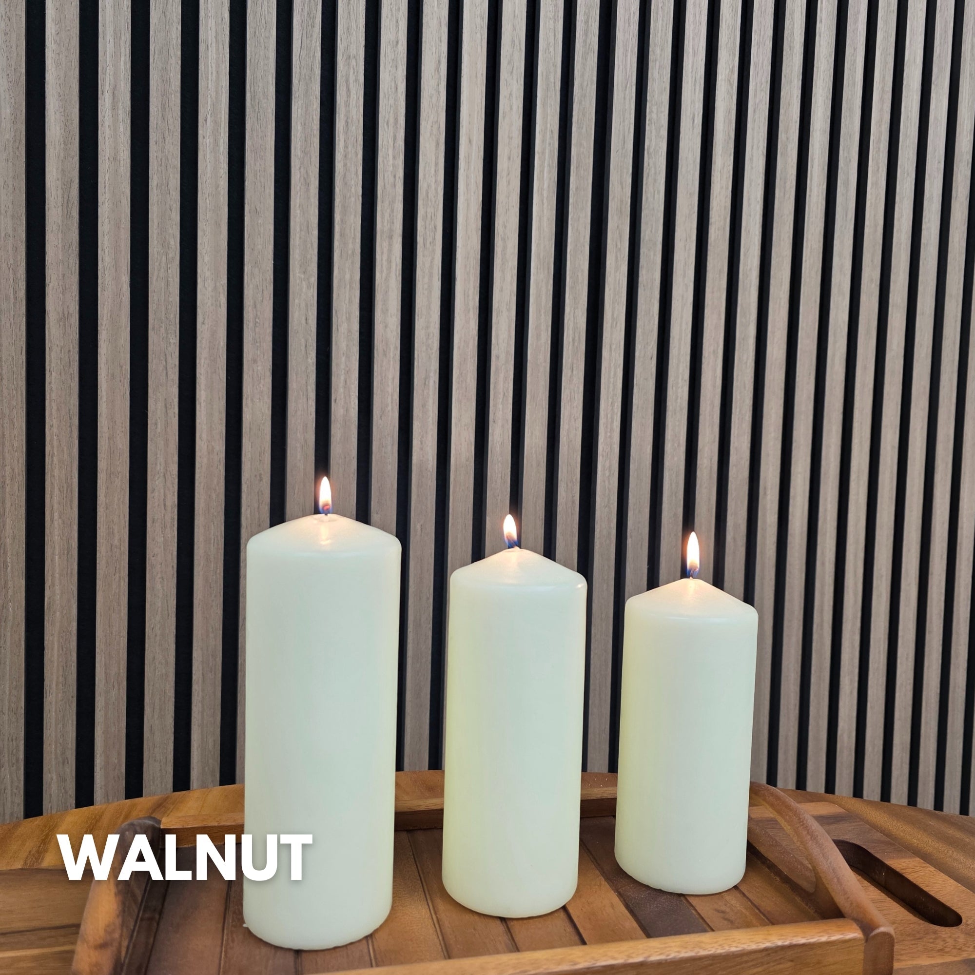 240cm x 60cm Acoustic Slatted Wall Panels (Multiple Colours)